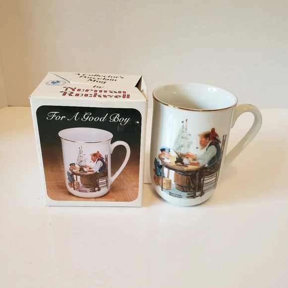 Vintage Set of 3 Norman Rockwell Porcelain Collectable Coffee Mugs. - Picture 13 of 16